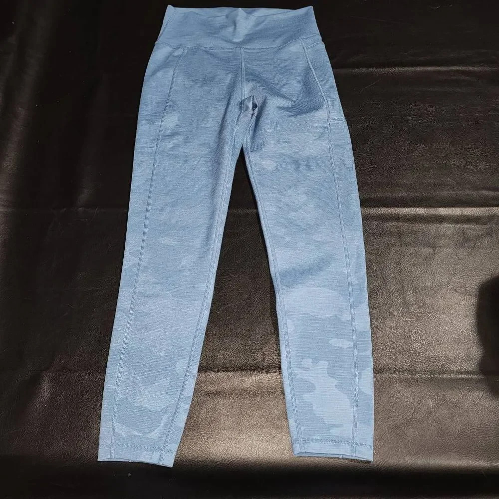 Sweaty‎ Betty Womens Blue Camouflage Super Sculpt 7/8 Length Leggings Small